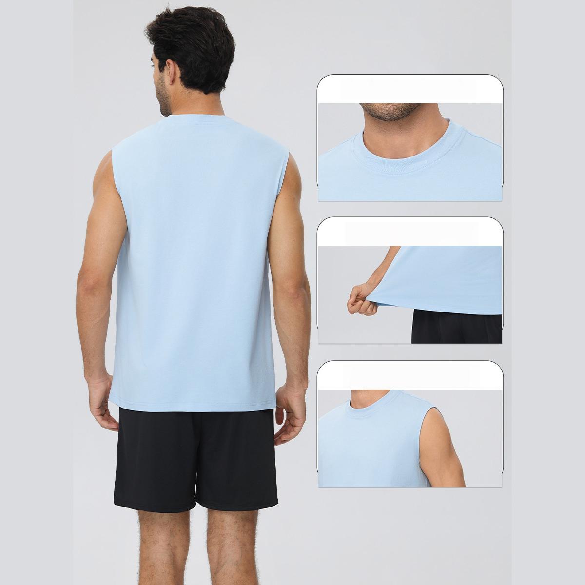 Mens Gym Workout 100%polyester Tank Top 61145 print logo 10