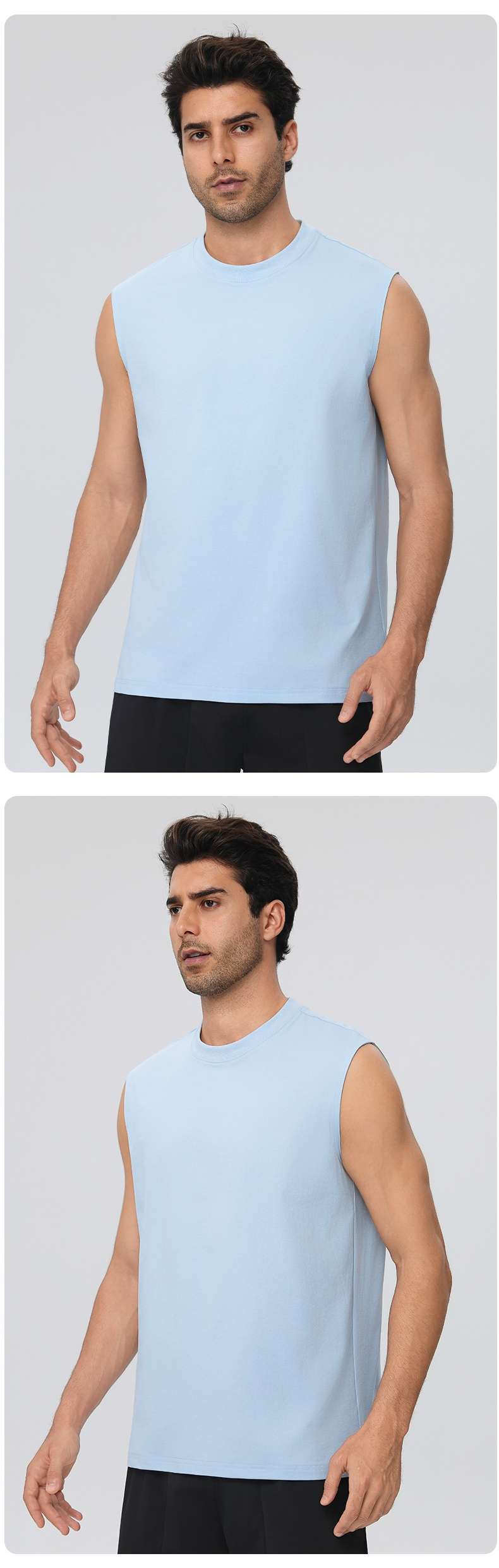 Mens Gym Workout 100%polyester Tank Top 61145 print logo 20