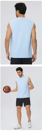 Mens Gym Workout 100%polyester Tank Top 61145 print logo 21
