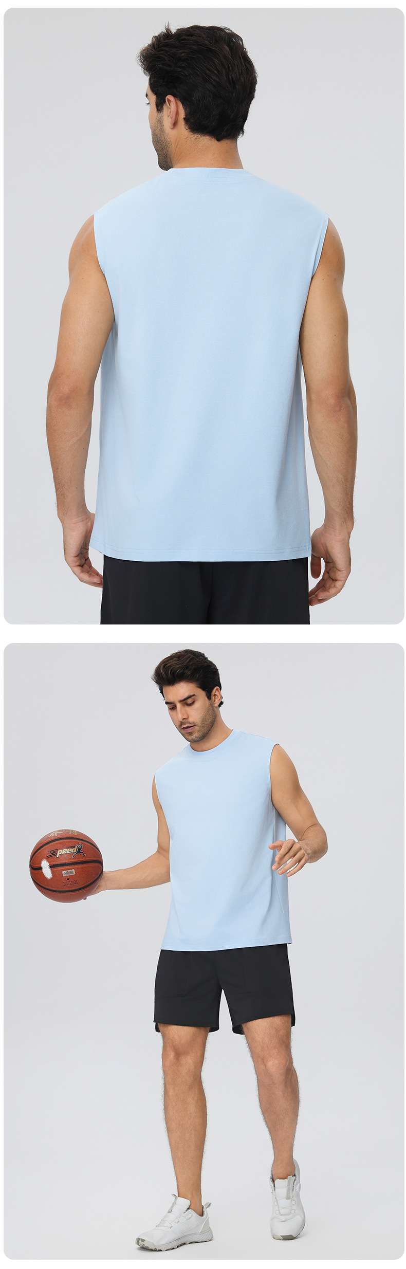 Mens Gym Workout 100%polyester Tank Top 61145 print logo 21