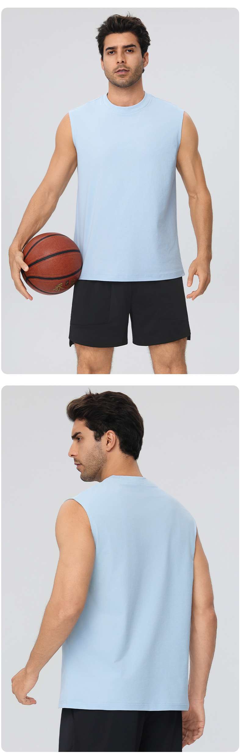Mens Gym Workout 100%polyester Tank Top 61145 print logo 22