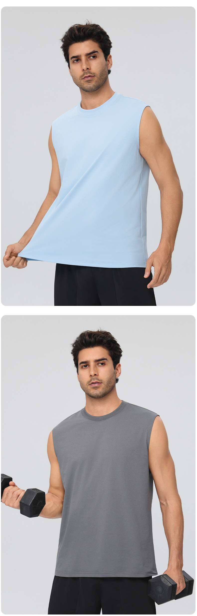 Mens Gym Workout 100%polyester Tank Top 61145 print logo 23