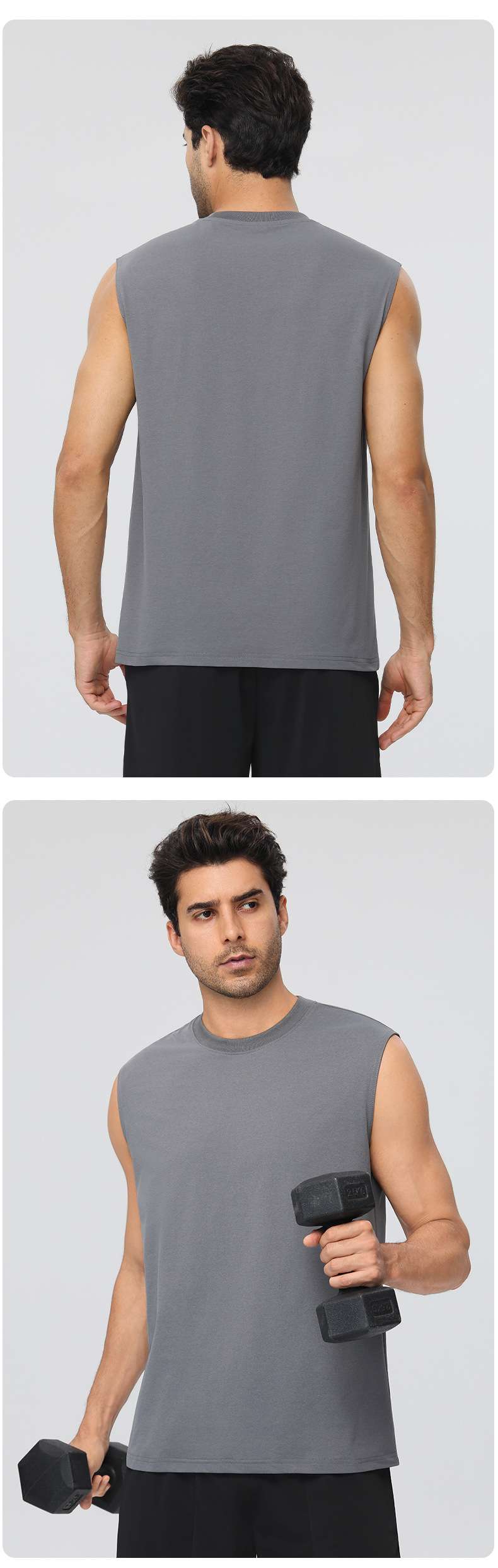 Mens Gym Workout 100%polyester Tank Top 61145 print logo 24