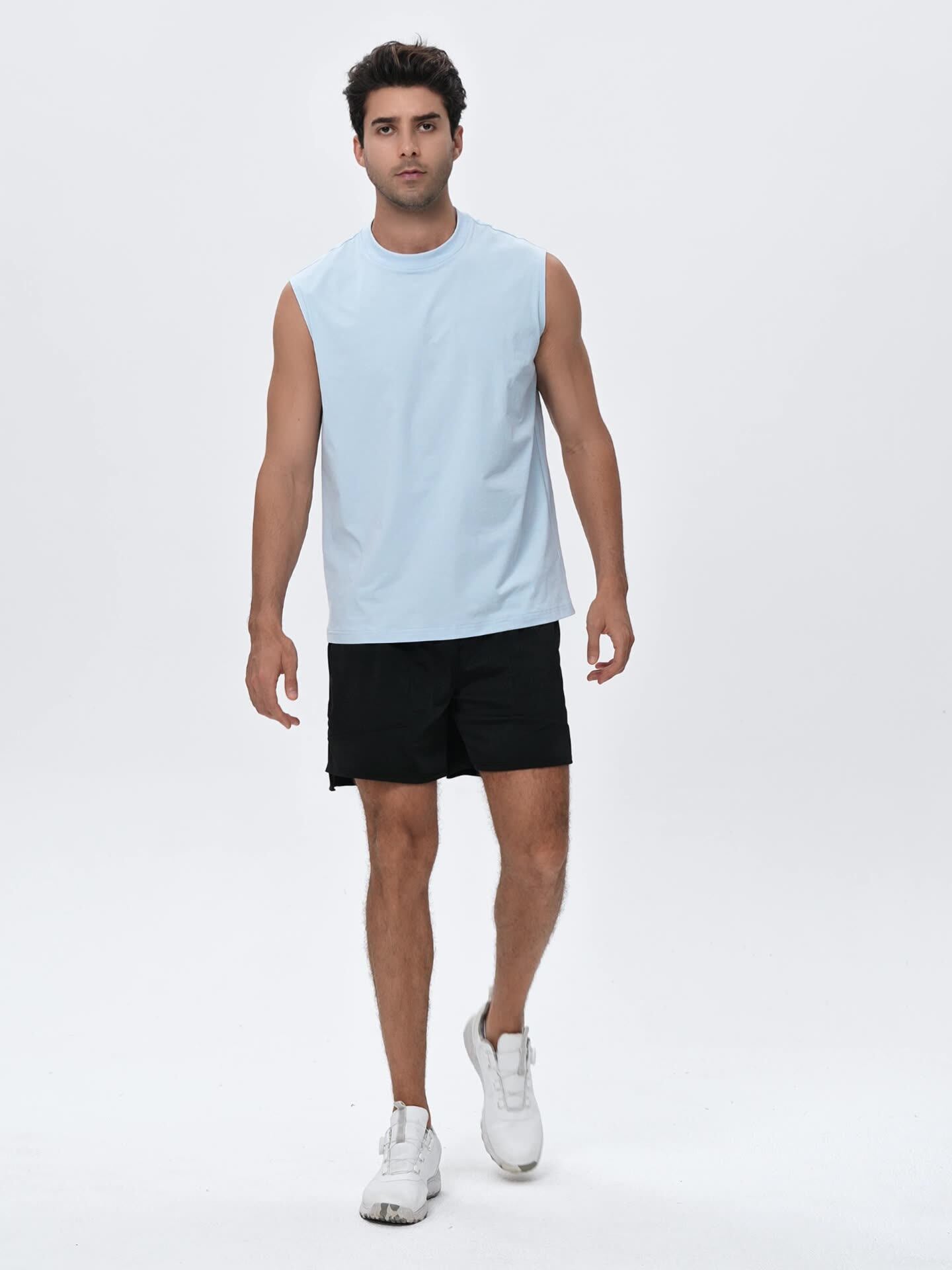 Mens Gym Workout 100%polyester Tank Top 61145 print logo 7
