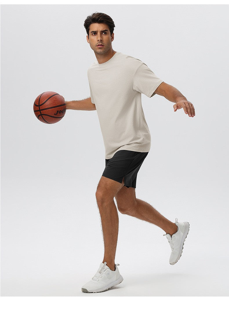 Mens Gym Activewear 39%Polyester 27.5% Cotton 27.5%Modal 6%Spandex Tshirt 61202 print logo 30