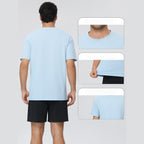 Mens Training Fitness 100%polyester Tshirt 61203 print logo 10