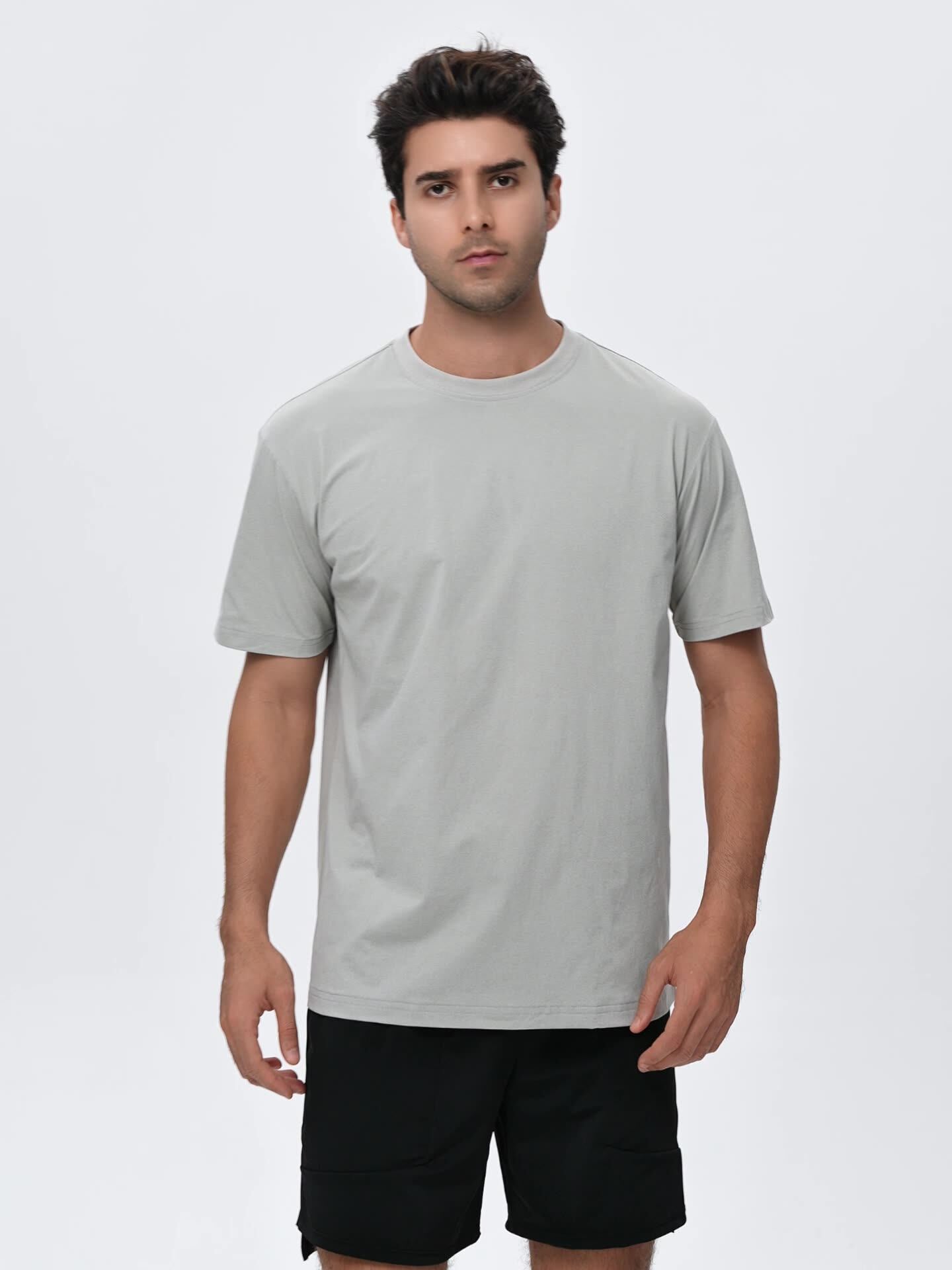 Mens Training Fitness 100%polyester Tshirt 61203 print logo 7