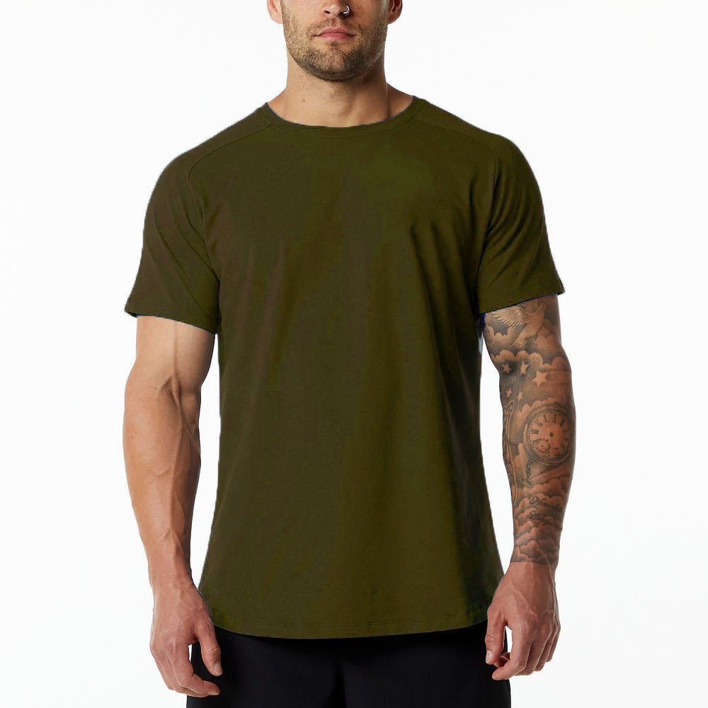 Mens Gym Workout 95% Cotton 5% Spandex T-shirt 6648-p print logo 33