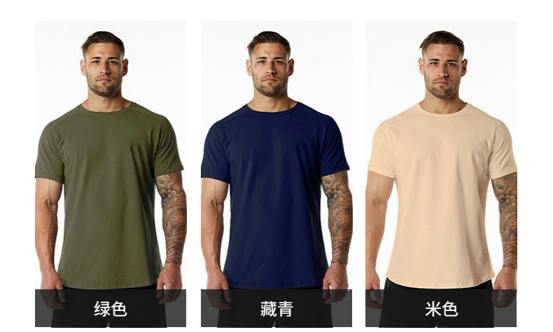 Mens Gym Workout 95% Cotton 5% Spandex T-shirt 6648-p print logo 37