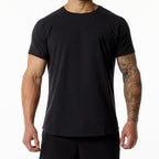 Mens Gym Workout 95% Cotton 5% Spandex T-shirt 6648-p print logo 1