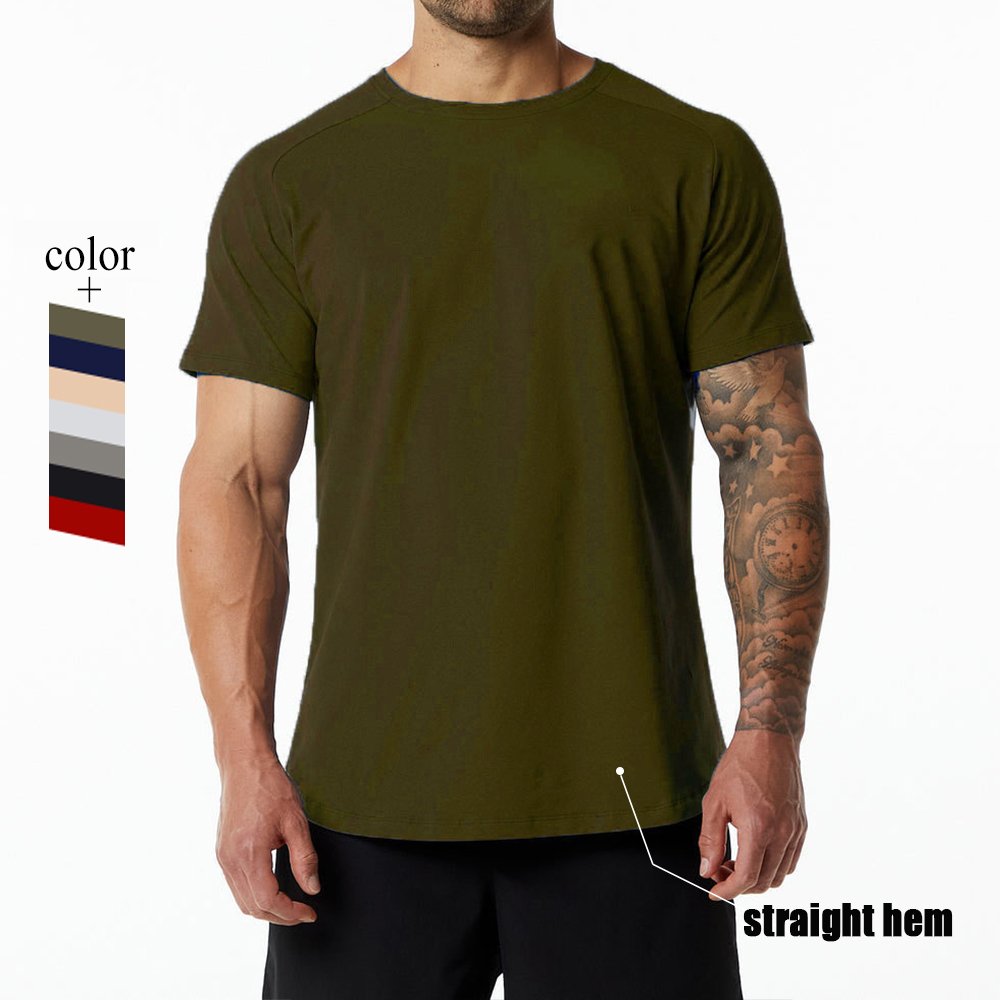 Mens Gym Workout 95% Cotton 5% Spandex T-shirt 6648-p print logo 13