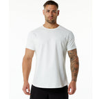 Mens Gym Workout 95% Cotton 5% Spandex T-shirt 6648-p print logo 21
