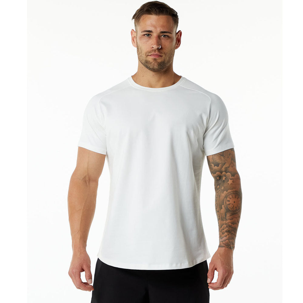 Mens Gym Workout 95% Cotton 5% Spandex T-shirt 6648-p print logo 21