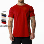 Mens Gym Workout 95% Cotton 5% Spandex T-shirt 6648-p print logo 9