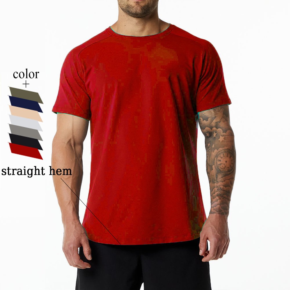 Mens Gym Workout 95% Cotton 5% Spandex T-shirt 6648-p print logo 9