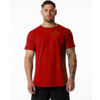 Mens Gym Workout 95% Cotton 5% Spandex T-shirt 6648-p print logo 22