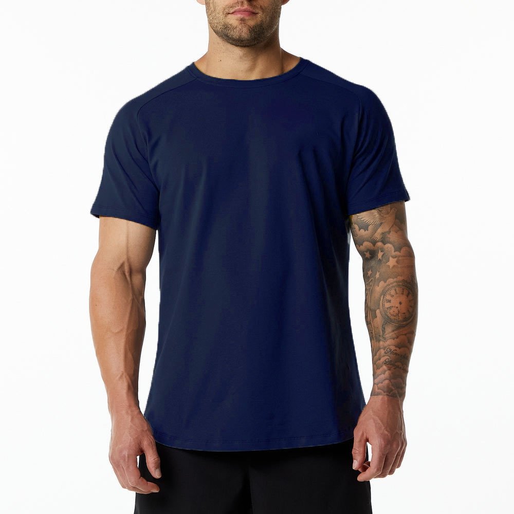 Mens Gym Workout 95% Cotton 5% Spandex T-shirt 6648-p print logo 34