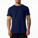 Mens Gym Workout 95% Cotton 5% Spandex T-shirt 6648-p print logo 34