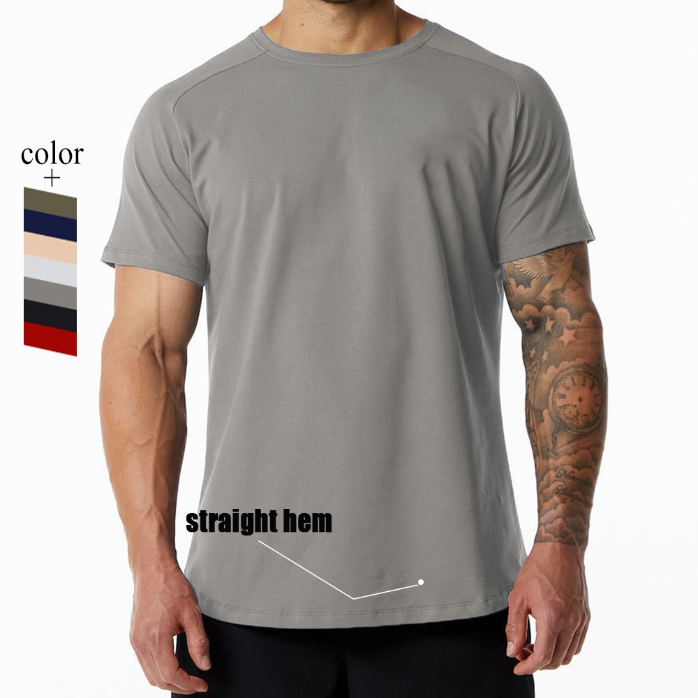 Mens Gym Workout 95% Cotton 5% Spandex T-shirt 6648-p print logo 6