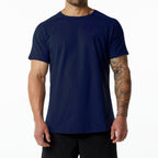Mens Gym Workout 95% Cotton 5% Spandex T-shirt 6648-p print logo 2