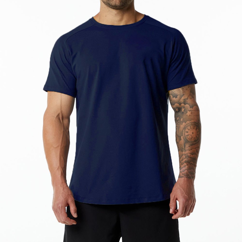 Mens Gym Workout 95% Cotton 5% Spandex T-shirt 6648-p print logo 2