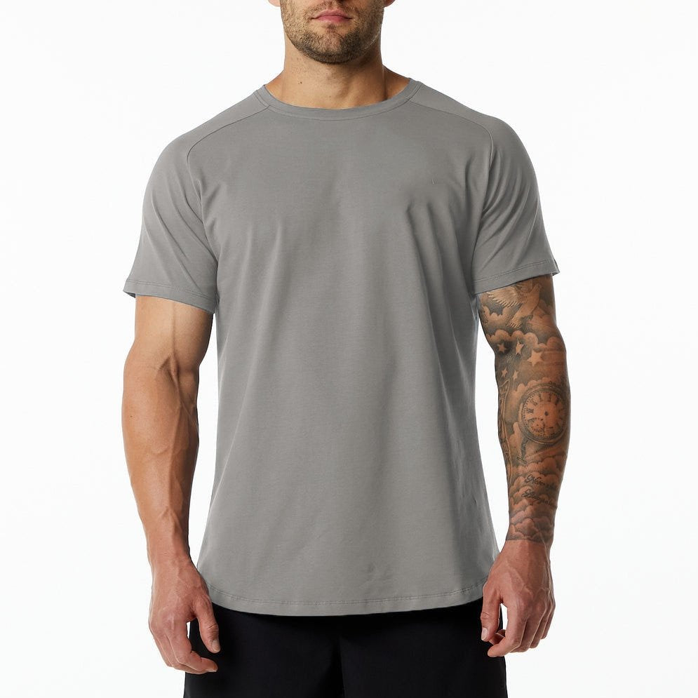 Mens Gym Workout 95% Cotton 5% Spandex T-shirt 6648-p print logo 31