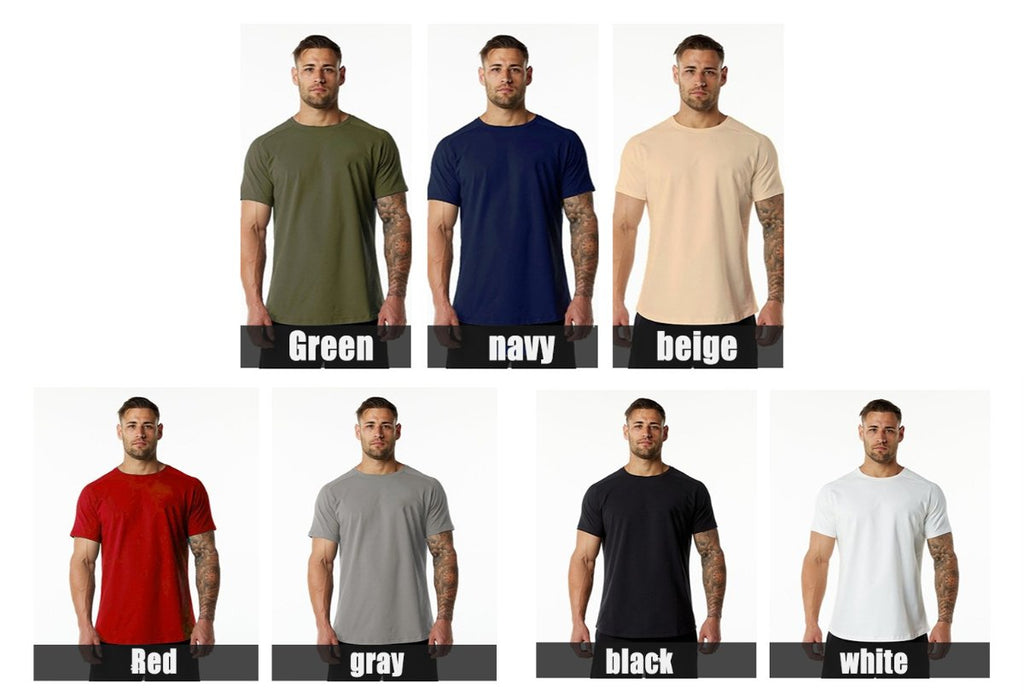 Mens Gym Workout 95% Cotton 5% Spandex T-shirt 6648-p print logo 7
