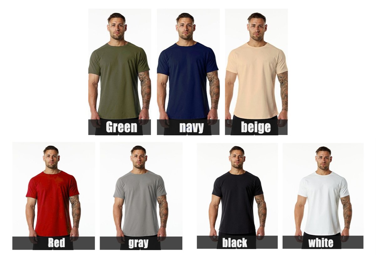Mens Gym Workout 95% Cotton 5% Spandex T-shirt 6648-p print logo 7