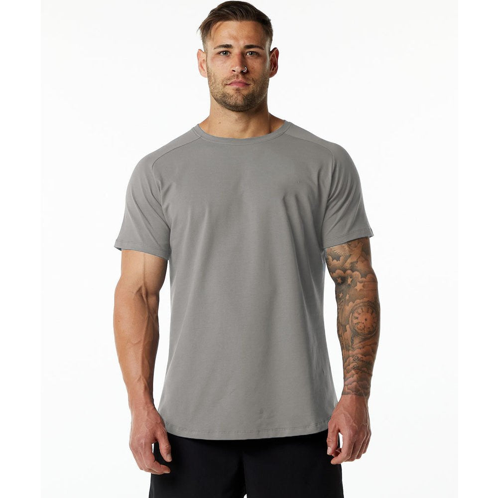 Mens Gym Workout 95% Cotton 5% Spandex T-shirt 6648-p print logo 23