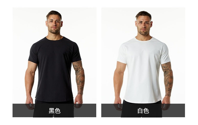 Mens Gym Workout 95% Cotton 5% Spandex T-shirt 6648-p print logo 35