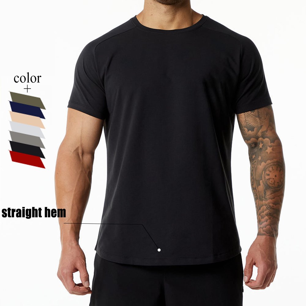 Mens Gym Workout 95% Cotton 5% Spandex T-shirt 6648-p print logo 11