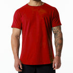 Mens Gym Workout 95% Cotton 5% Spandex T-shirt 6648-p print logo 3