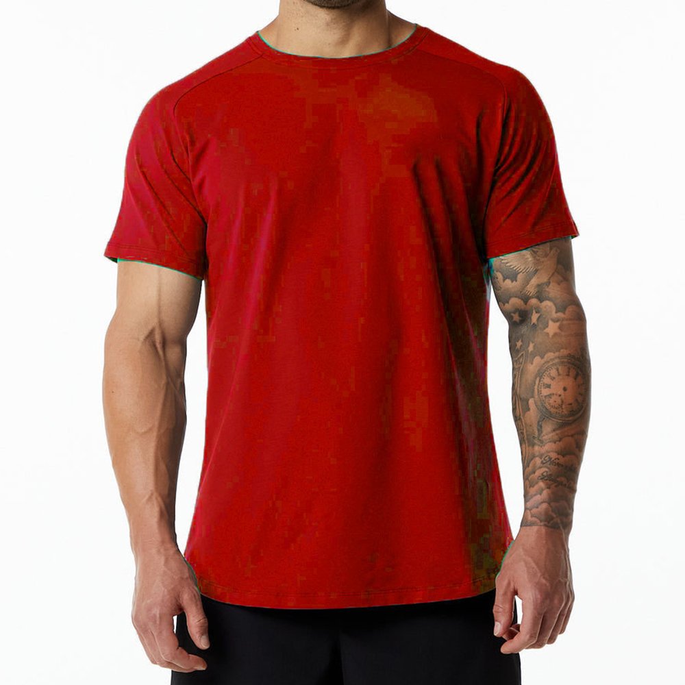 Mens Gym Workout 95% Cotton 5% Spandex T-shirt 6648-p print logo 3