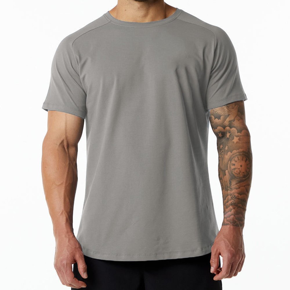 Mens Gym Workout 95% Cotton 5% Spandex T-shirt 6648-p print logo 4
