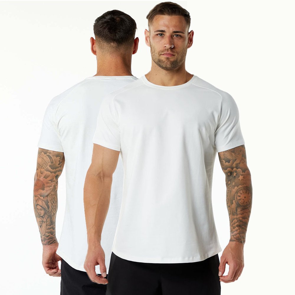 Mens Gym Workout 95% Cotton 5% Spandex T-shirt 6648-p print logo 8
