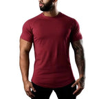 Mens Sports Fitness 95% Cotton 5% Spandex T-shirt 6648-u print logo 25