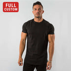 Mens Sports Fitness 95% Cotton 5% Spandex T-shirt 6648-u print logo 17