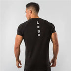 Mens Sports Fitness 95% Cotton 5% Spandex T-shirt 6648-u print logo 21