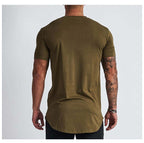 Mens Sports Fitness 95% Cotton 5% Spandex T-shirt 6648-u print logo 13