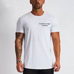 Mens Sports Fitness 95% Cotton 5% Spandex T-shirt 6648-u print logo 9