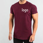 Mens Sports Fitness 95% Cotton 5% Spandex T-shirt 6648-u print logo 5