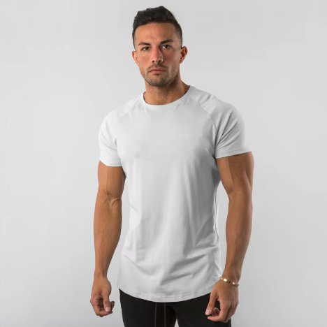 Mens Sports Fitness 95% Cotton 5% Spandex T-shirt 6648-u print logo 22