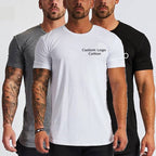 Mens Sports Fitness 95% Cotton 5% Spandex T-shirt 6648-u print logo 10
