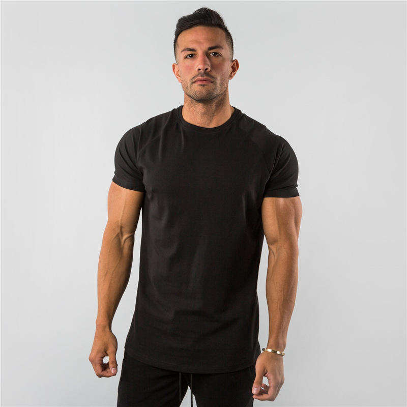 Mens Sports Fitness 95% Cotton 5% Spandex T-shirt 6648-u print logo 14