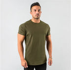Mens Sports Fitness 95% Cotton 5% Spandex T-shirt 6648-u print logo 18