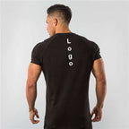 Mens Sports Fitness 95% Cotton 5% Spandex T-shirt 6648-u print logo 11