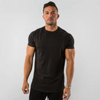 Mens Sports Fitness 95% Cotton 5% Spandex T-shirt 6648-u print logo 23