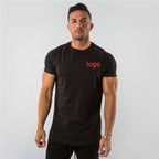 Mens Sports Fitness 95% Cotton 5% Spandex T-shirt 6648-u print logo 3