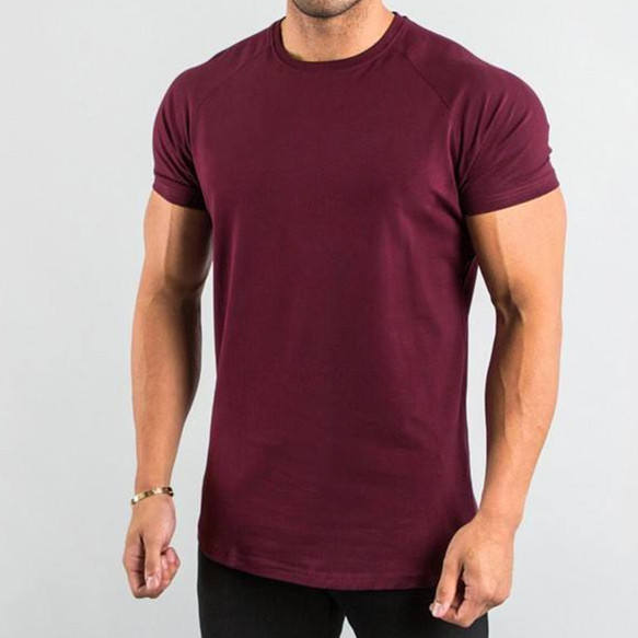 Mens Sports Fitness 95% Cotton 5% Spandex T-shirt 6648-u print logo 7