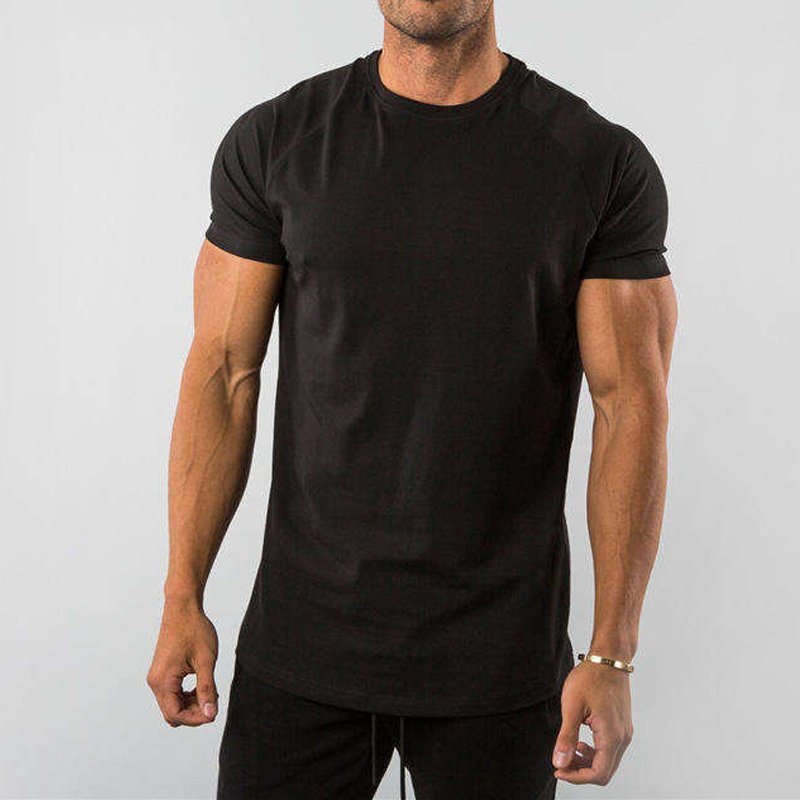 Mens Sports Fitness 95% Cotton 5% Spandex T-shirt 6648-u print logo 15